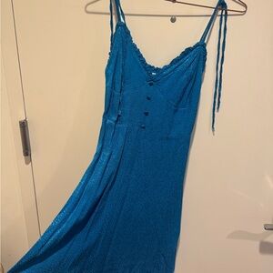 Zara Teal Textured Top